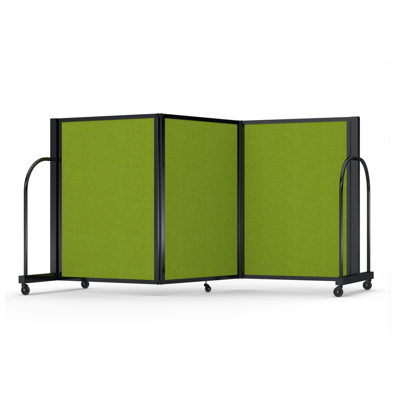 Full Motion Room Divider - 3 Panel, Apple Green Fabric