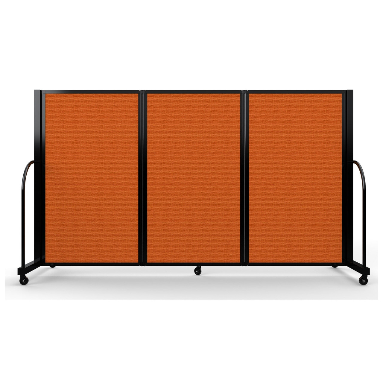 Full Motion Room Divider - 3 Panel, Fabric, Orange