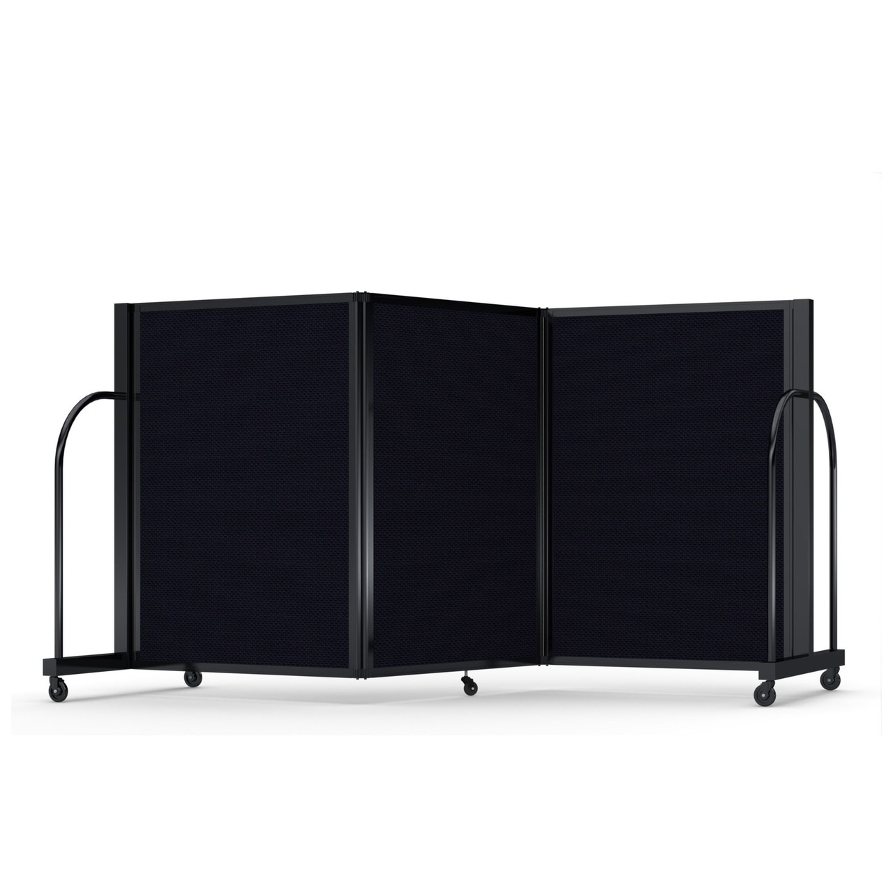 Full Motion Room Divider - 3 Panel, Fabric, Black