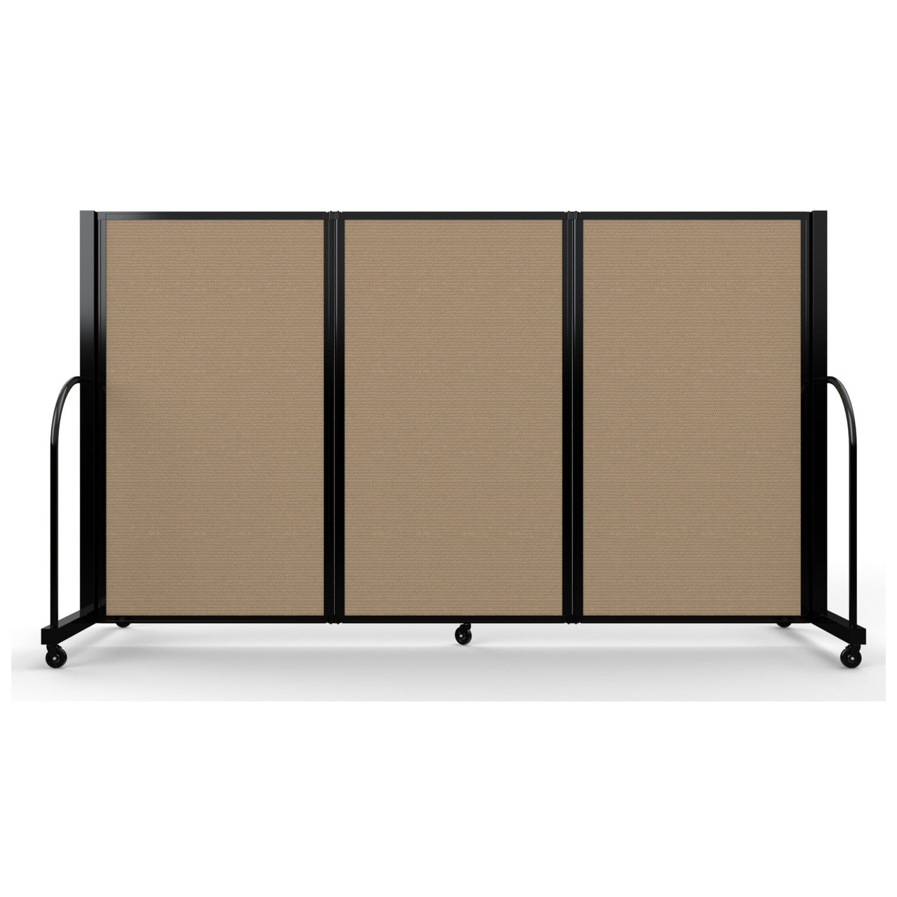 Full Motion Room Divider ' - 3 Panel, Fabric, Desert / Black Frame