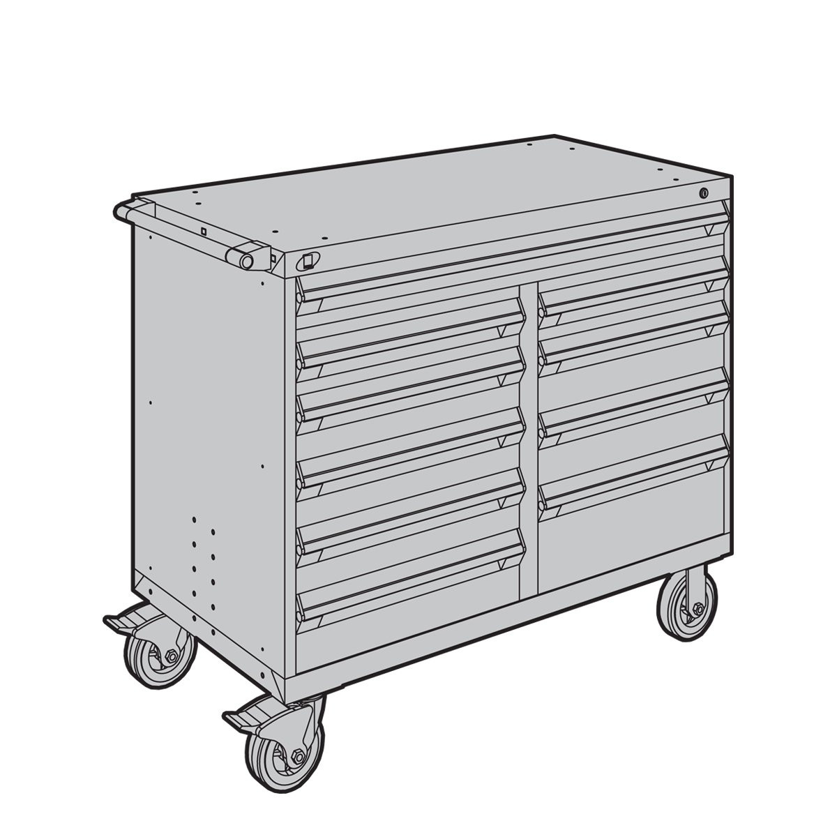 Multi-Drawer Mobile Cabinet  - 10 Drawers - 48'' W x 24''D - R5GHE-3404