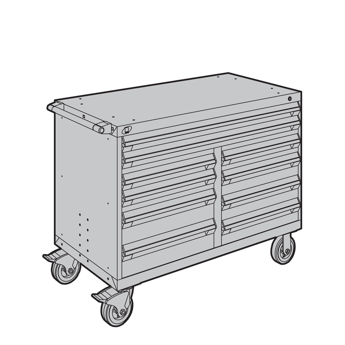 Multi-Drawer Mobile Cabinet  - 10 Drawers - 48'' W x 24''D - R5GHE-3007