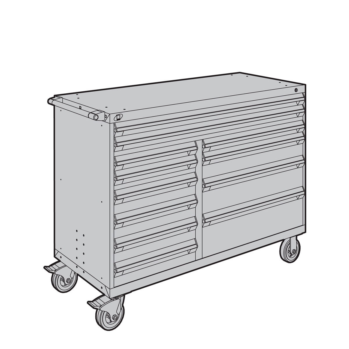 Multi-Drawer Mobile Cabinet  - 12 Drawers - 60'' W x 24''D - R5GKE-3809