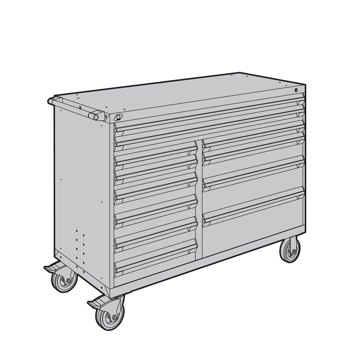 Multi-Drawer Mobile Cabinet  - 12 Drawers - 60'' W x 24''D - R5GKE-3810