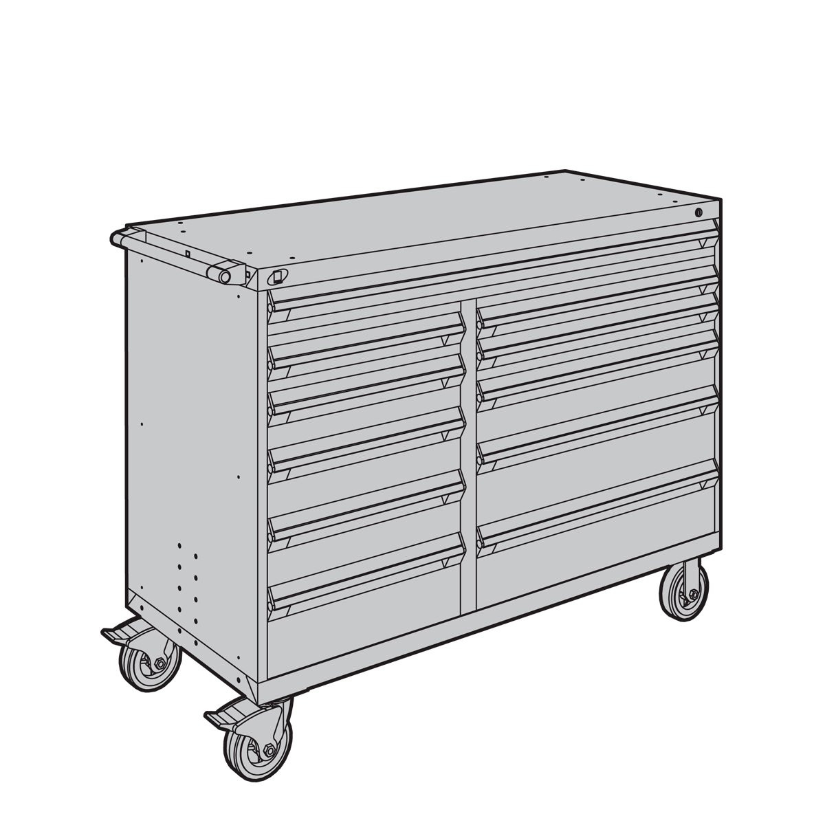 Multi-Drawer Mobile Cabinet  - 11 Drawers - 60'' W x 24''D - R5GKE-3815