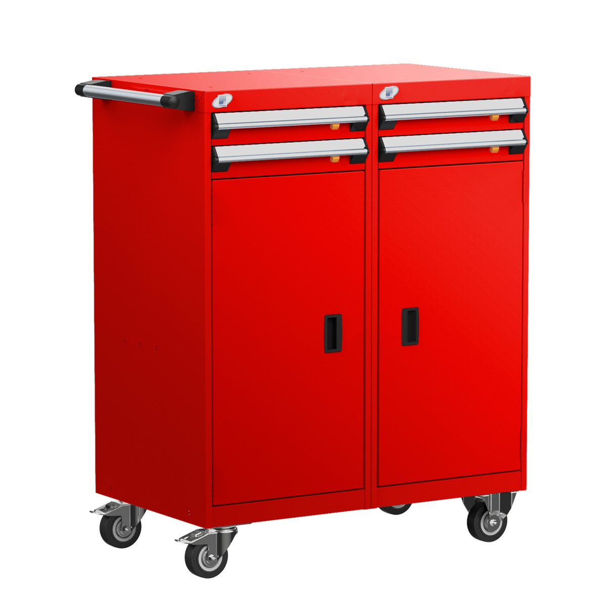 4-Drawer Double-Bank Compact Mobile Cabinet 36'' W - SMS-L3BED-4034B