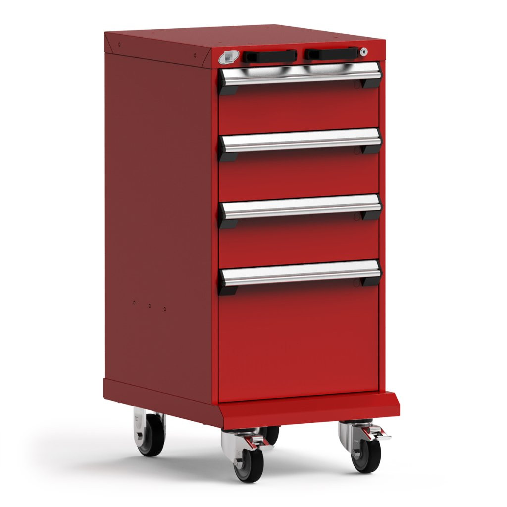 4-Drawer  Compact Mobile Cabinet 18'' W - SMS-L3BBG-3418L3
