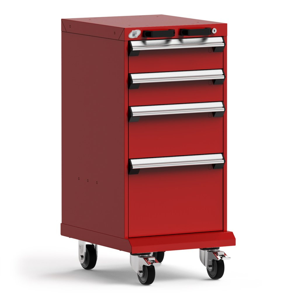 4-Drawer  Compact Mobile Cabinet 18'' W - SMS-L3BBD-3404L3