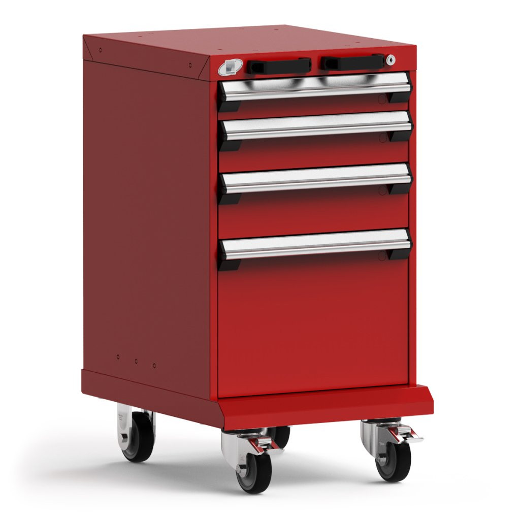 4-Drawer  Compact Mobile Cabinet 18'' W - SMS-L3BBD-2801L3