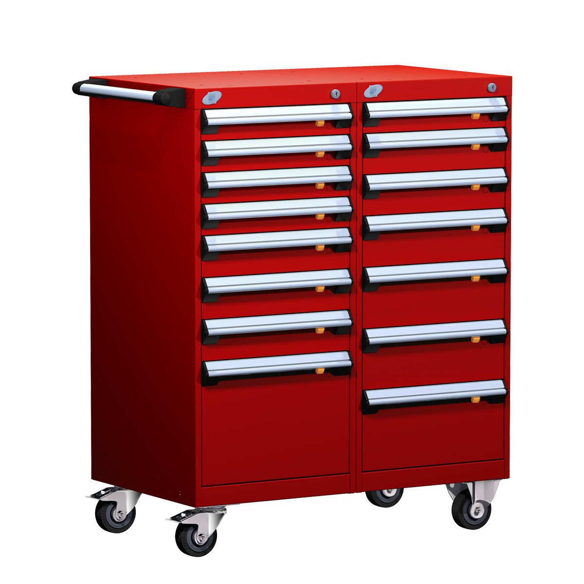 15-Drawer Double-Bank Compact Mobile Cabinet 36'' W - SMS-L3BED-4004L3B