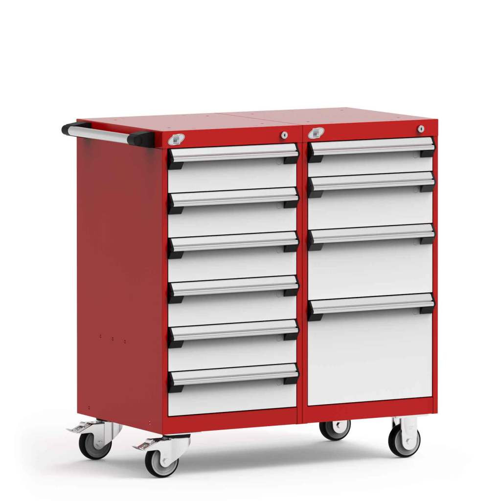 10-Drawer Double-Bank Compact Mobile Cabinet 36'' W - SMS-L3BEG-3432L3
