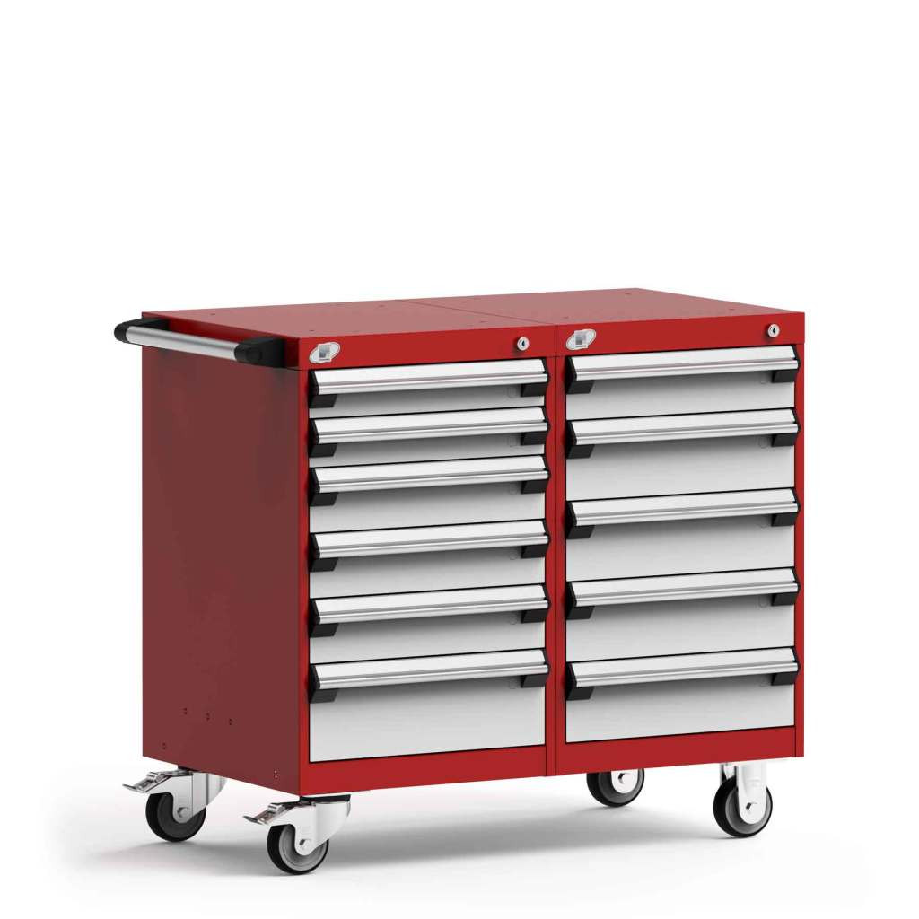 11-Drawer Double-Bank Compact Mobile Cabinet 36'' W - SMS-L3BEG-2802L3
