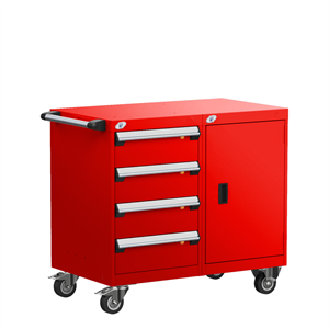 4-Drawer Double-Bank Compact Mobile Cabinet 36'' W - SMS-L3BED-2823B