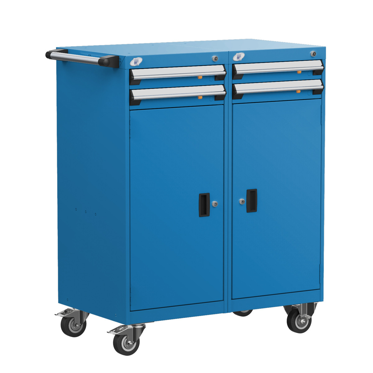 4-Drawer Double-Bank Compact Mobile Cabinet 36'' W - SMS-L3BEG-4033L3B