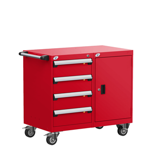 4-Drawer Double-Bank Compact Mobile Cabinet 36'' W - SMS-L3BEG-2823L3B