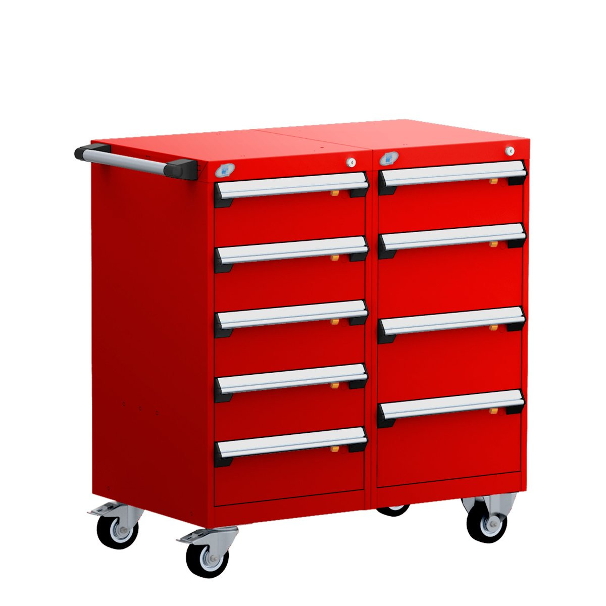 9-Drawer Double-Bank Compact Mobile Cabinet 36'' W - SMS-L3BEG-3434L3B