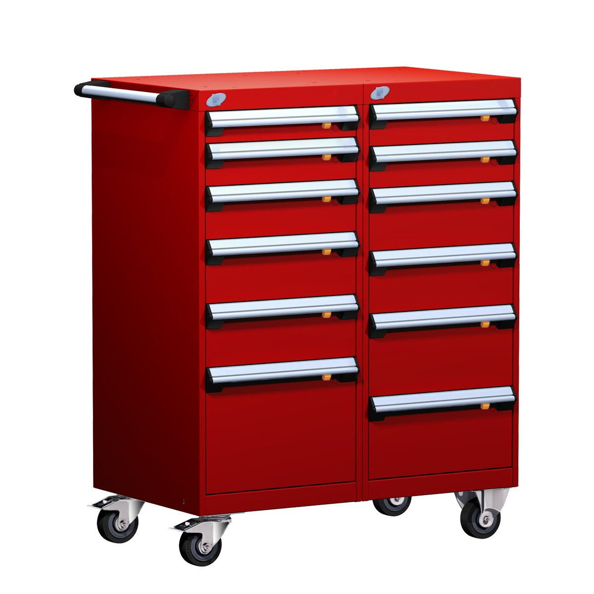 12-Drawer Double-Bank Compact Mobile Cabinet 36'' W - SMS-L3BEG-4001B