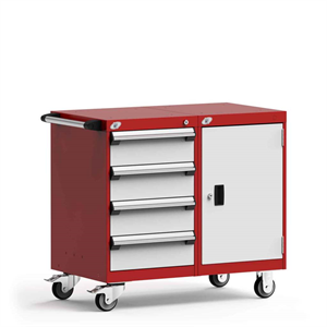 4-Drawer Double-Bank Compact Mobile Cabinet 36'' W - SMS-L3BED-2824L3