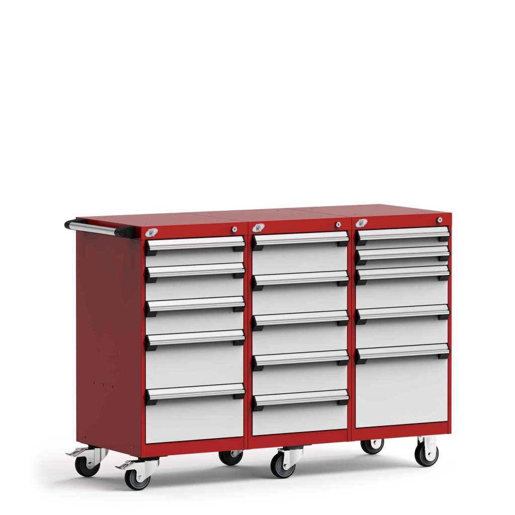 15-Drawer Triple-Bank Compact Mobile Cabinet 54'' W - SMS-L3BJG-3401L3