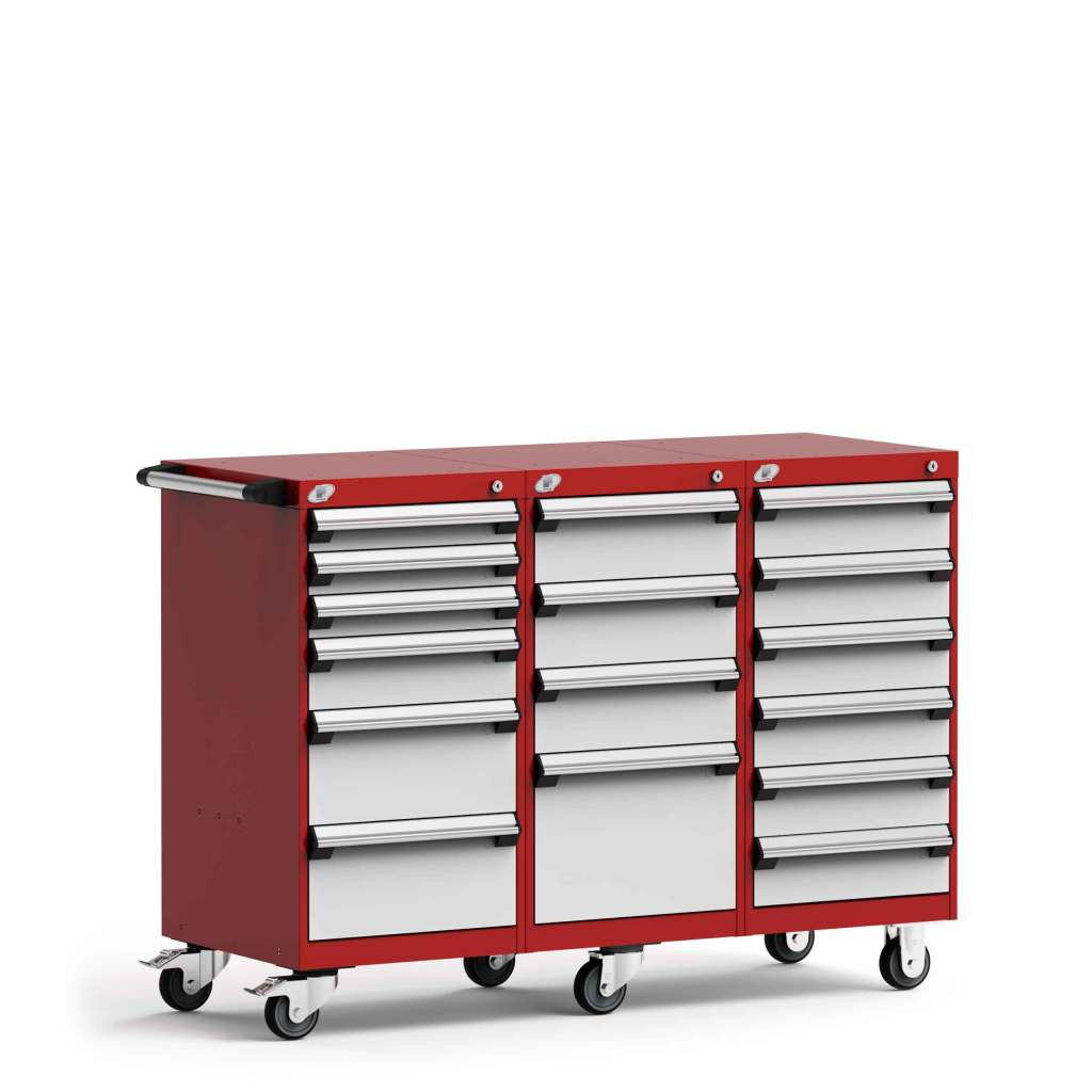 16-Drawer Triple-Bank Compact Mobile Cabinet 54'' W - SMS-L3BJG-3403L3