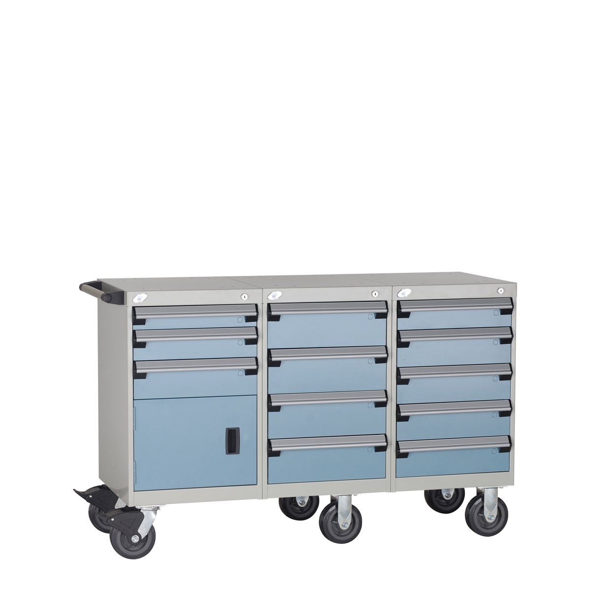 12-Drawer Triple-Bank Compact Mobile Cabinet 54'' W - SMS-L3BJD-2812L3
