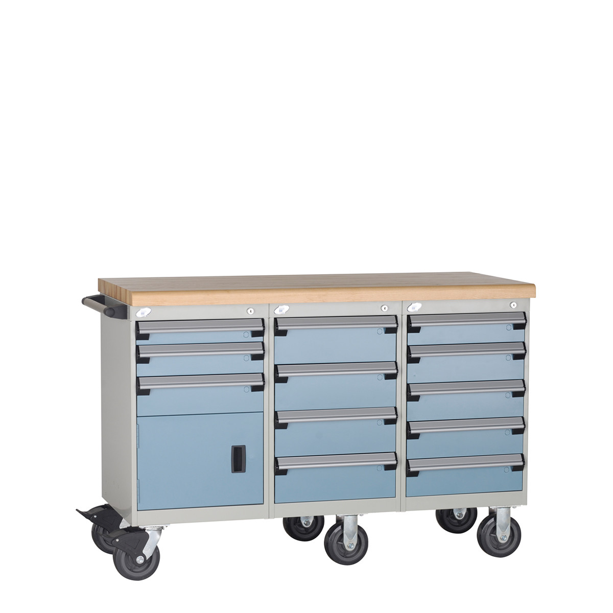 12-Drawer Triple-Bank Compact Mobile Cabinet 54'' W - SMS-L3BJD-2814L3