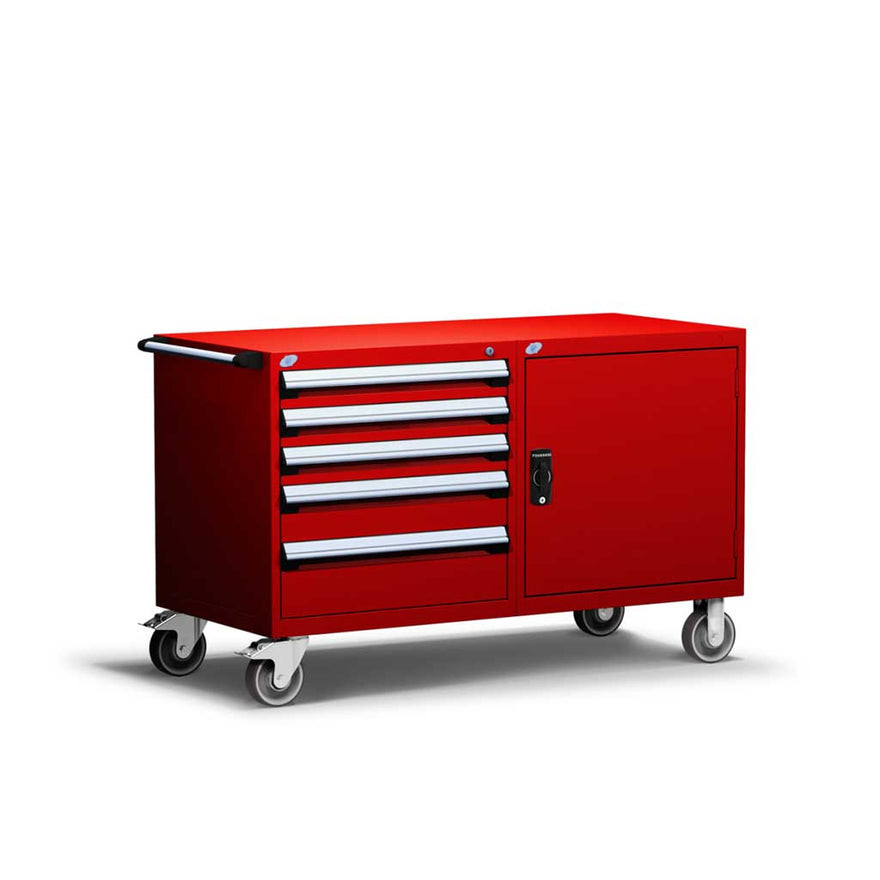 5-Drawer Double-Bank Mobile Drawer Cabinet 60'' W x 27''D - R5DKG-3007