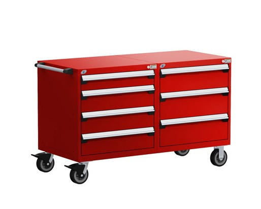 7-Drawer Double-Bank Mobile Drawer Cabinet 48'' W x 27''D - R5DHG-3014