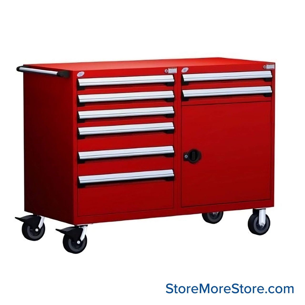 8-Drawer Double-Bank Mobile Drawer Cabinet 60'' W x 27''D - R5DKG-3802