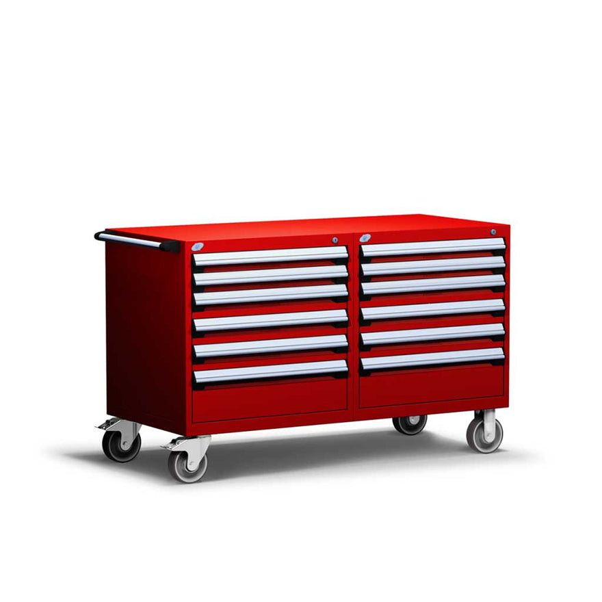12-Drawer Double-Bank Mobile Drawer Cabinet 60'' W x 27''D - R5DKG-3001