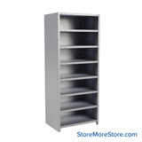 Metal Storage Shelves, 36" W x 24" D x 87" H, Closed Back & Sides, Medium-Duty, 8 Adjustable Shelfs