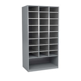 Mail Sorter Cabinet, 36.5" W x 17" D x 76" H, Legal Slot Size, Open Bottom Storage