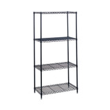 Wire Shelving Unit with Adjustable Steel Shelves, 48" W x 18" D x 72" H, Black