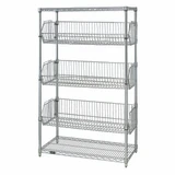 Wire Basket Storage Shelves, 36" W x 18" D x 63" H
