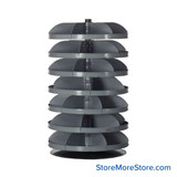 Rotating Hardware Bin, 28" W x 28" D x 46" H, 7 Revolving Shelves, 7 Compartments Per Shelf