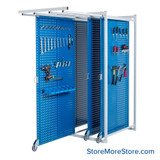 Pull Out Pegboard Storage Rack, 40.75" D, 4 Panel Complete Rack System