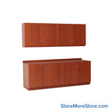 Workroom Cabinets, 84" W x 24" D x 30" H, Closed Wall Cabinets, Key Lock