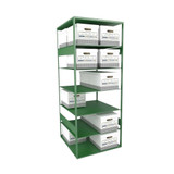 Box Storage Shelves, 30" W x 32" D x 76" H, Double Sided, 7 shelves