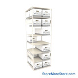 Box Storage Shelves, 30" W x 32" D x 88" H, Double Sided, 8 shelves
