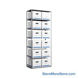 Box Storage Shelves, 30" W x 16" D x 76" H, Single Sided, 7 shelves