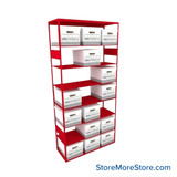 Box Storage Shelves, 42" W x 16" D x 88" H, Single Sided, 8 shelves