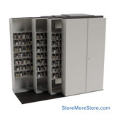 Sliding Pharmacy Shelves, 100" W x 46" D x 83.75" H