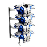 Football Shoulder Pad Racks, 15" W x 15" D x 42" H, Two Per Level Shoulder Pad Stack