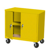 Rolling Steel Counter Cabinets, 36" W x 18" D x 36" H, Steel Cabinet Top, 1 Fixed Shelf