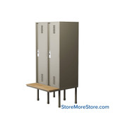 Locker with Bench, 36'' W x 18'' D x 78'' H, Digital Lock