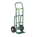 Gas Cylinder Hand Truck, 47" High, Two 10" Flat Free Wheels, Continuous Handle