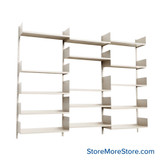 Wall Mounted Shelves, 90" W x 10" D x 72" H, 15 Adjustable Shelves