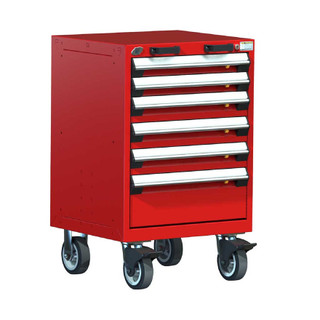 6-Drawer Heavy Duty Mobile Drawer Cabinet 24'' Wide - SMS-R5BCG-3002