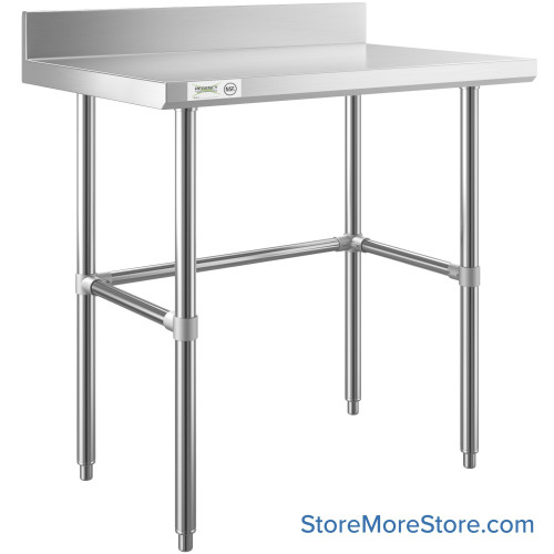 Stainless Steel Table 30''W x 24''D x 35.13''H - T2430STEB-BS