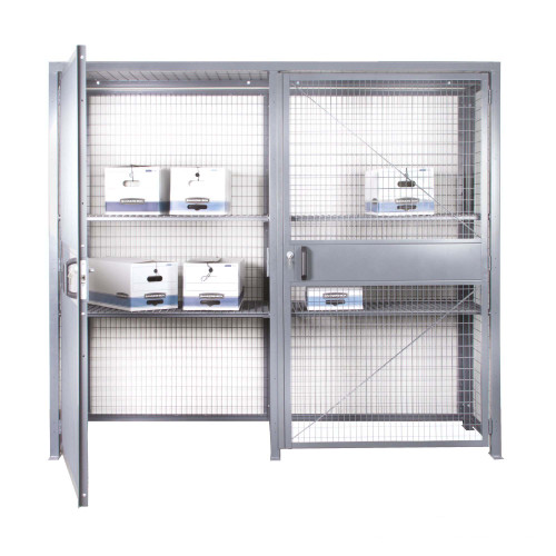 Wire Mesh Storage Locker, 96" W x 36" D x 84" H, 4